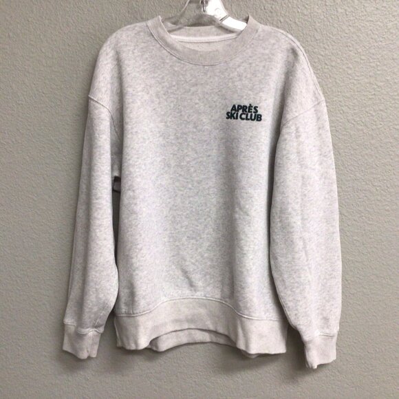 Abercrombie & Fitch Apres Ski A&F Fleece Oversized Gray Sweatshirt Small - Picture 11 of 12